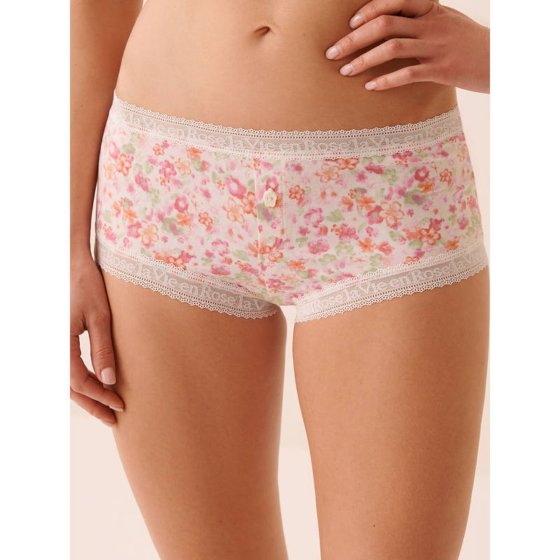 La Vie En Rose Super Soft Lace Trim Boyshort Panty Multi-Color (S)