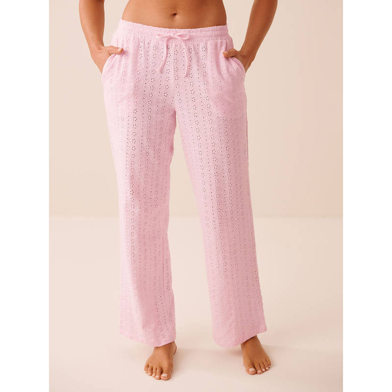 La Vie En Rose Cotton Eyelet Pyjama Pink (XS)