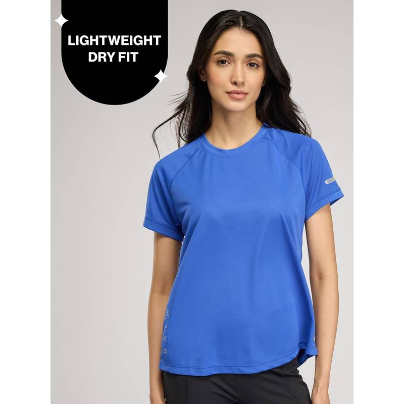 Quick Dry Half Sleeves Regular Fit Running Sports Tee NYK033 Bright Blue (2XL)