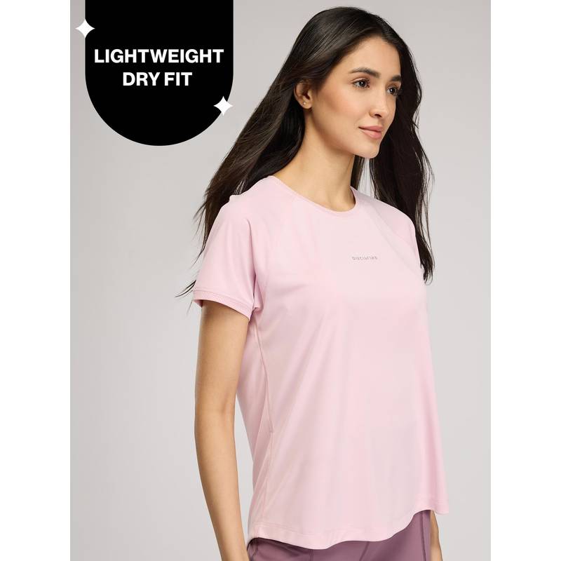Quick Dry Half Sleeves Regular Fit Running Sports Tee NYK033 Lilac (L)