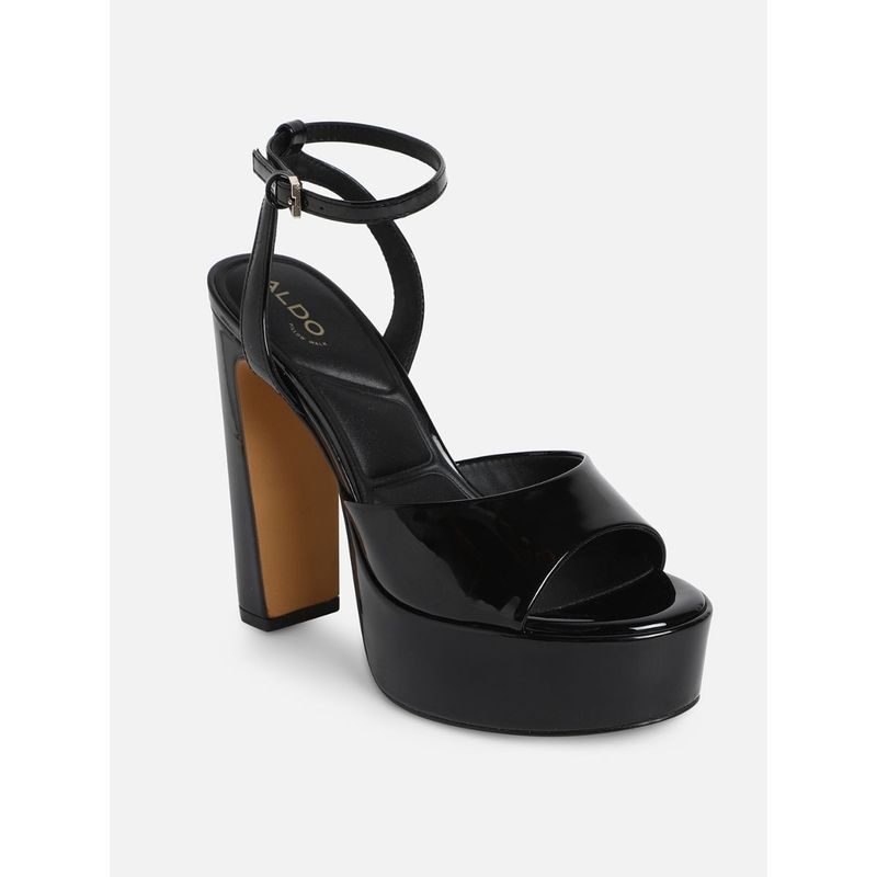 Aldo Womens Block Heels Sandals Black UK 4