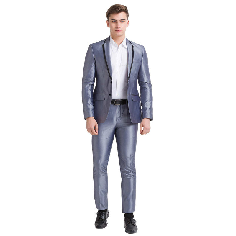 Parx Men Textured Grey Suit (38)
