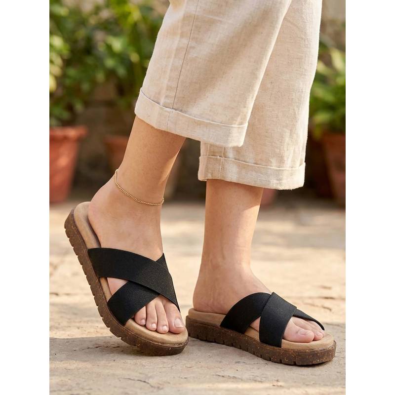 Carlton London Women Black Sandals (EURO 36)