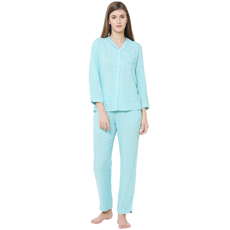 Mystere Paris Mint Pyjama Set - Blue (S)