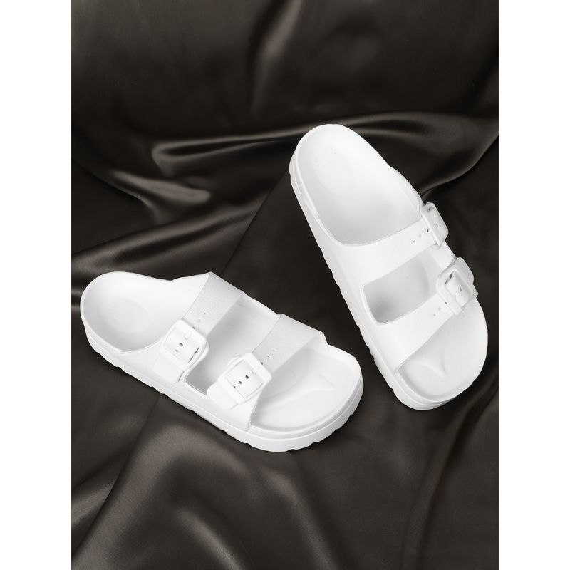 Truffle Collection White Solid Flats (UK 3)