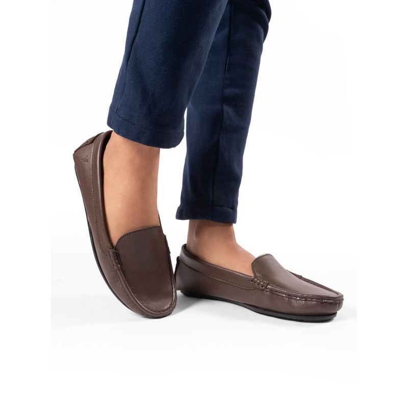 Yoho Brown Bliss Comfortable Loafers for Women (UK 3)