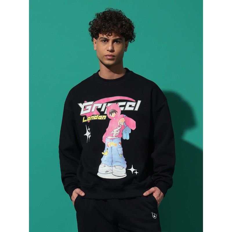 Griffel Cool Kid Oversized Black Sweatshirt (S)