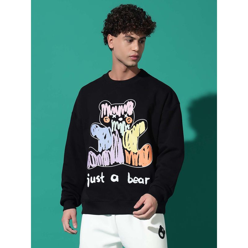 Griffel Just A Bear Oversized Black Sweatshirt (S)