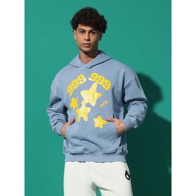 Griffel 999 Star Oversized Sky Blue Hoodie (S)