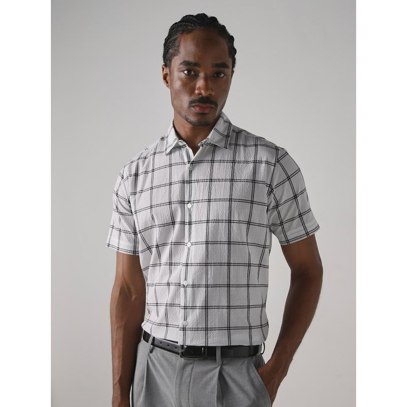 Mufti White Checks Men Shirt (XL)