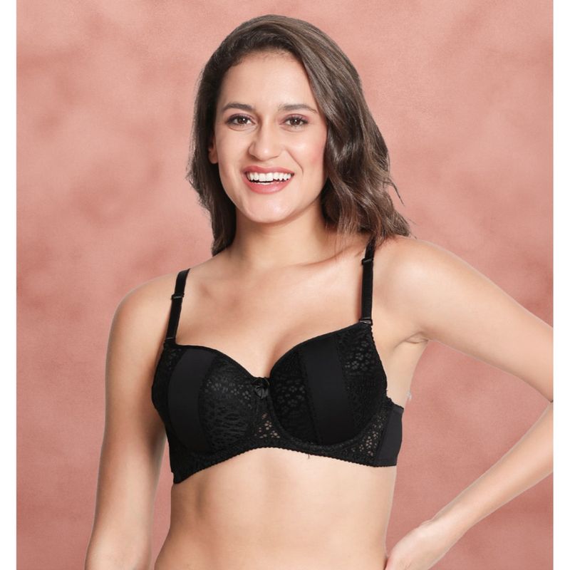 Shyaway Blackbeauty Lace Cup Padded Wired Bra (32C)