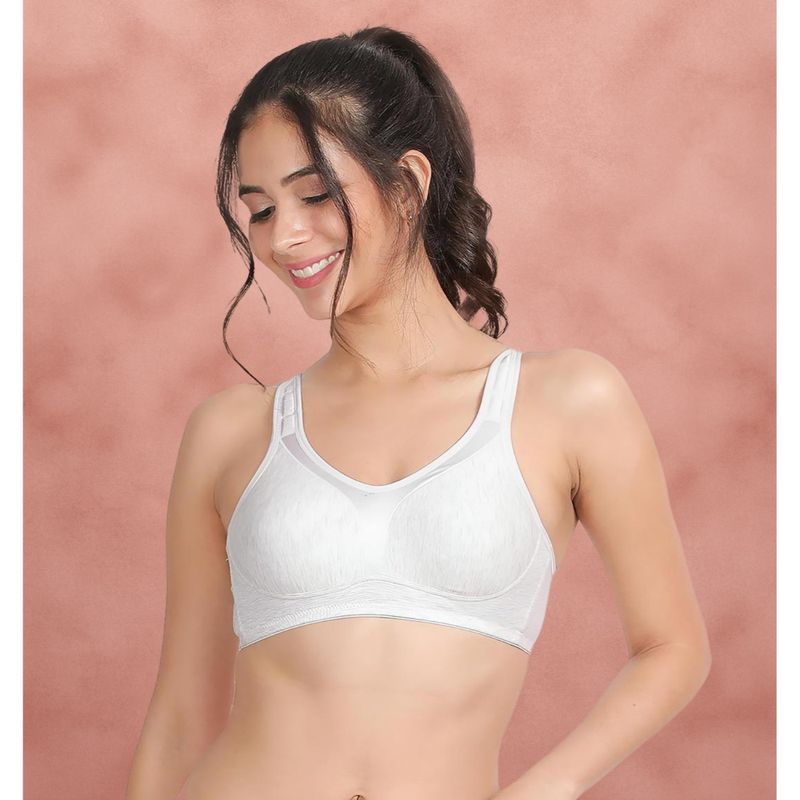 Shyaway Grey Melange Moulded Cushioned Shoulder Strap Everyday Bra (38C)
