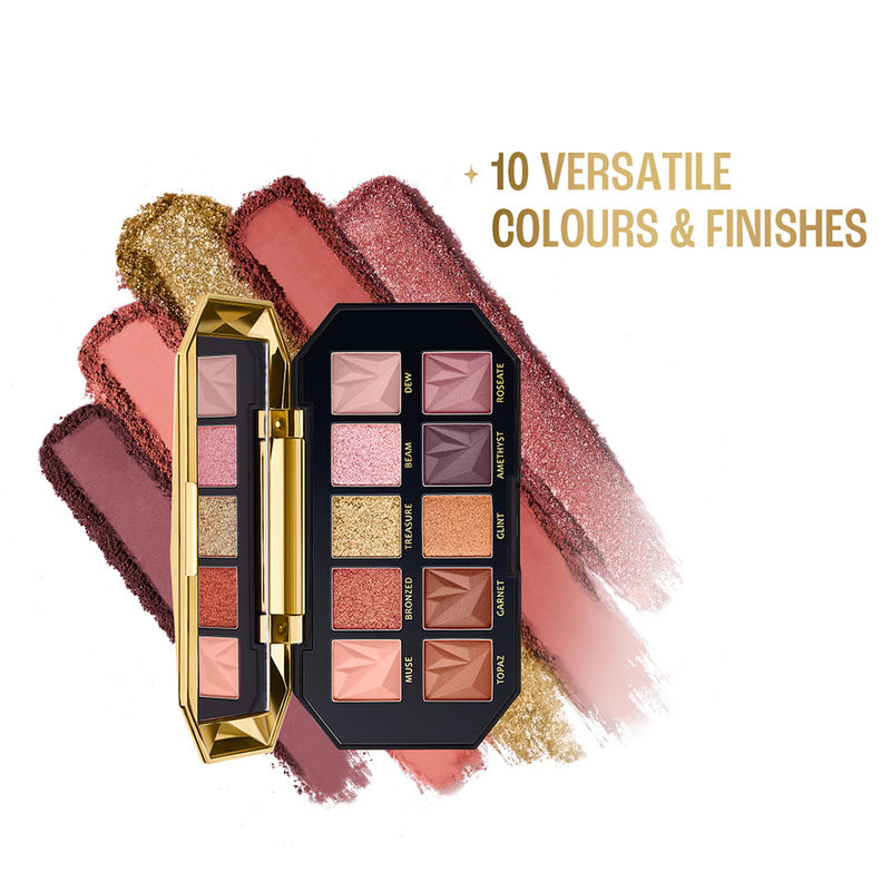Lakme Be-Jewel Multichrome Eyeshadow Palette, 10 Shimmery Shades - Gilded Glow