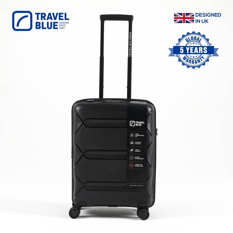 Travel Blue Delux Nomad Polypropylene Hard Case Black Trolley Bag (M)