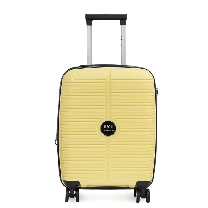 The Vertical Stellar Unisex Yellow Hard Luggage Cabin Trolley For Travel (S)