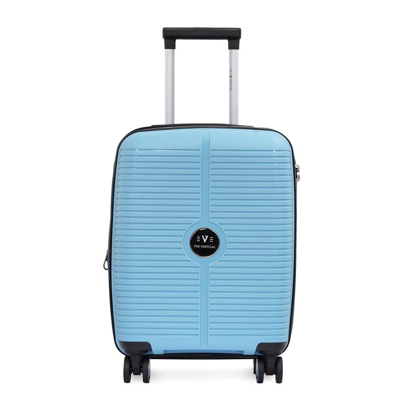 The Vertical Stellar Unisex Light Blue Hard Luggage Cabin Trolley For Travel (S)