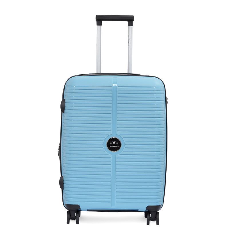 The Vertical Stellar Unisex Light Blue Hard Luggage Cabin Trolley For Travel (M)