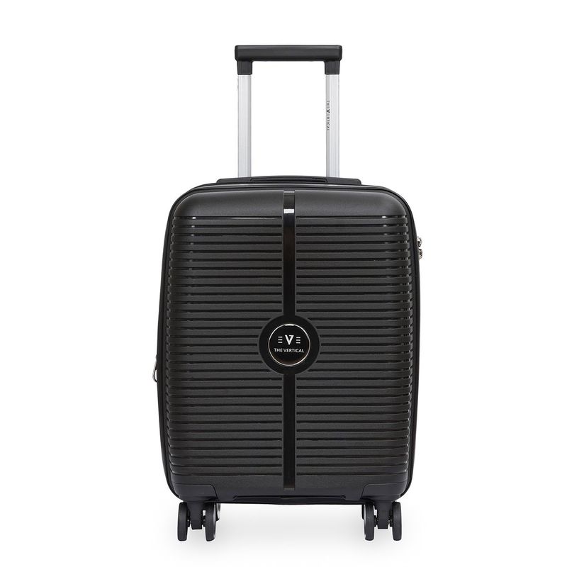 The Vertical Stellar Unisex Black Hard Luggage Cabin Trolley For Travel (S)