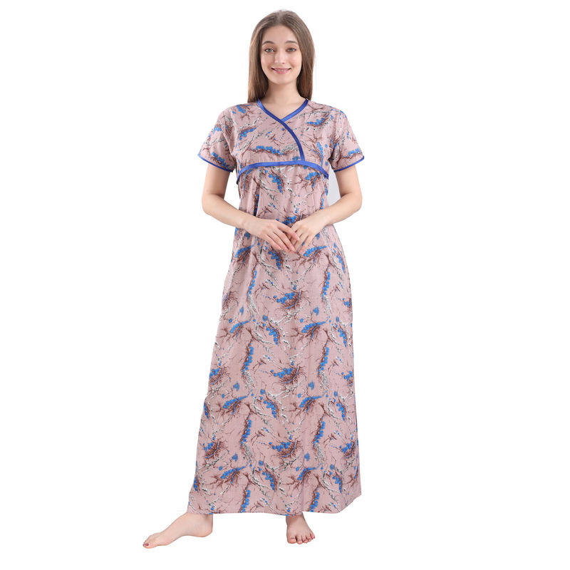 PIU Women's Stylish Cotton Nighty - Blue (L)