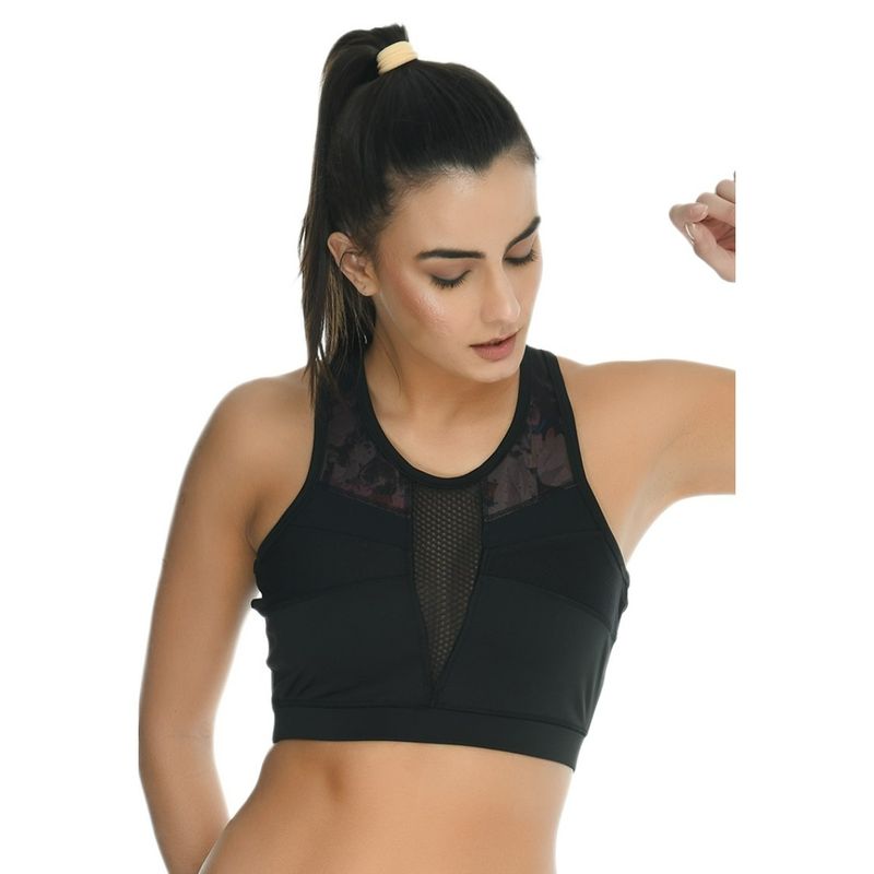 Buy Body Smith Solid Black Sports Bra Online