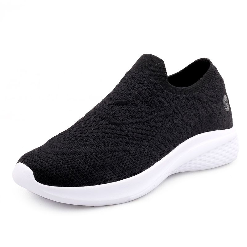 Bacca Bucci Womens Walker Slip-On Walking Breathable Mesh Sports Shoes- Black (UK 4)