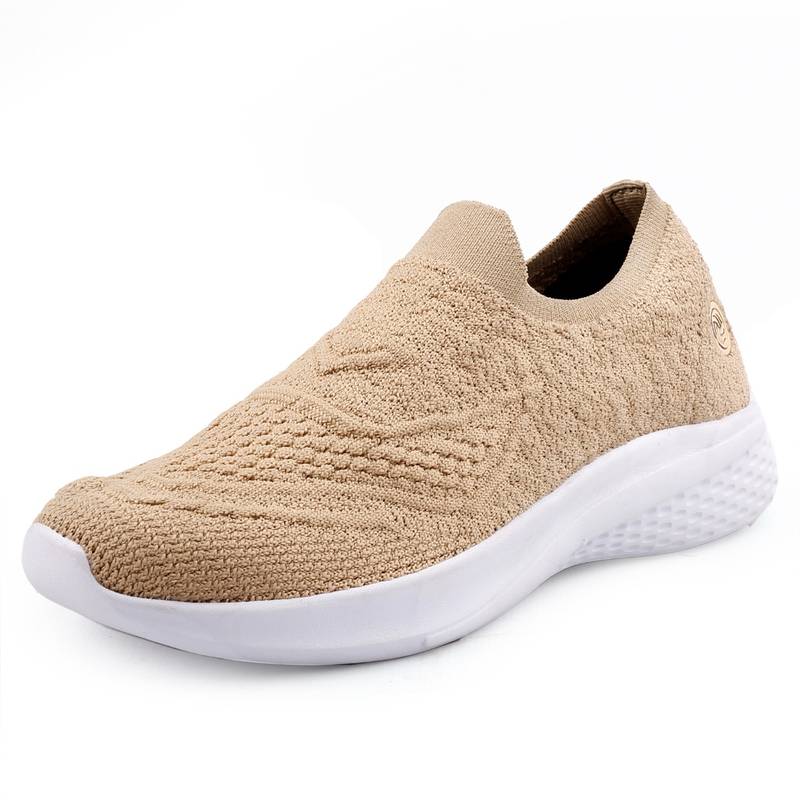 Bacca Bucci Womens Walker Slip-On Walking Breathable Mesh Sports Shoes Walking- Beige (UK 3)