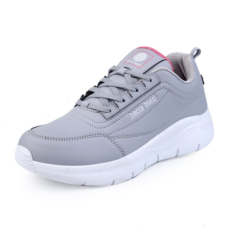 Bacca Bucci Afterburn Chunky Sneakers- Grey Casual Fashion Lightweight Sole Platform Shoes (UK 3)