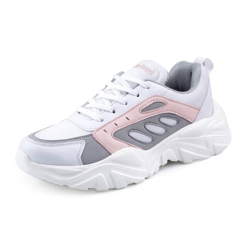Bacca Bucci Emma Low-Top Platform Fashion Sneakers For White And Grey (UK 3)
