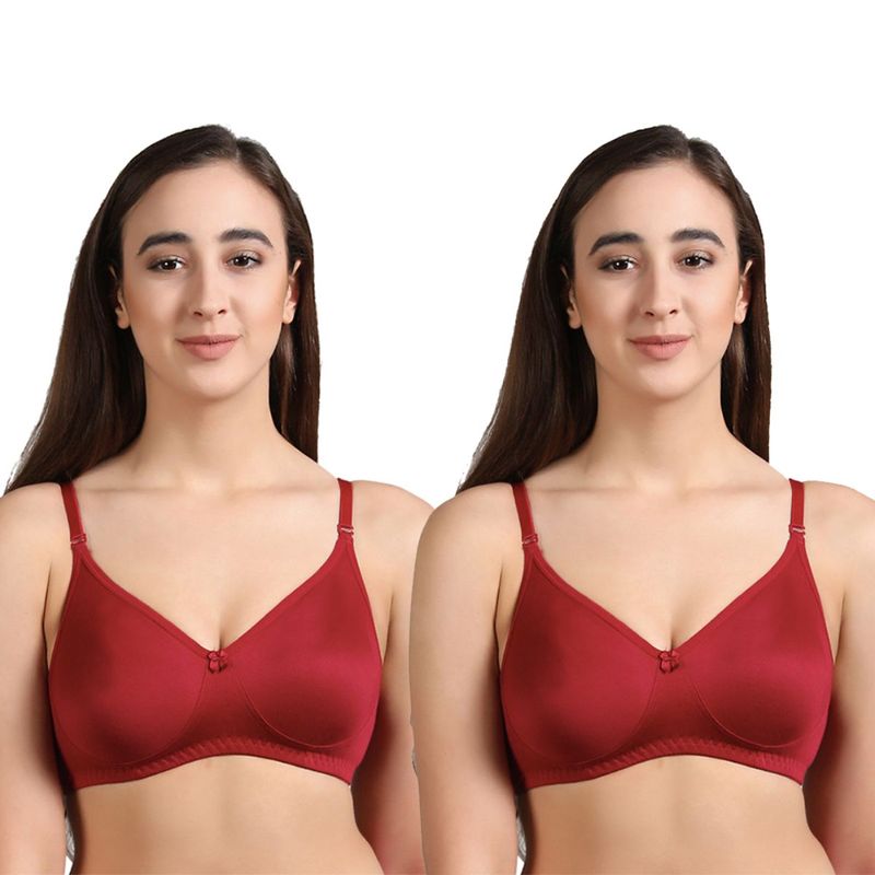 Groversons Paris Beauty Women's Seamless Non-Padded Non-Wired Bra-PO2 (30B)