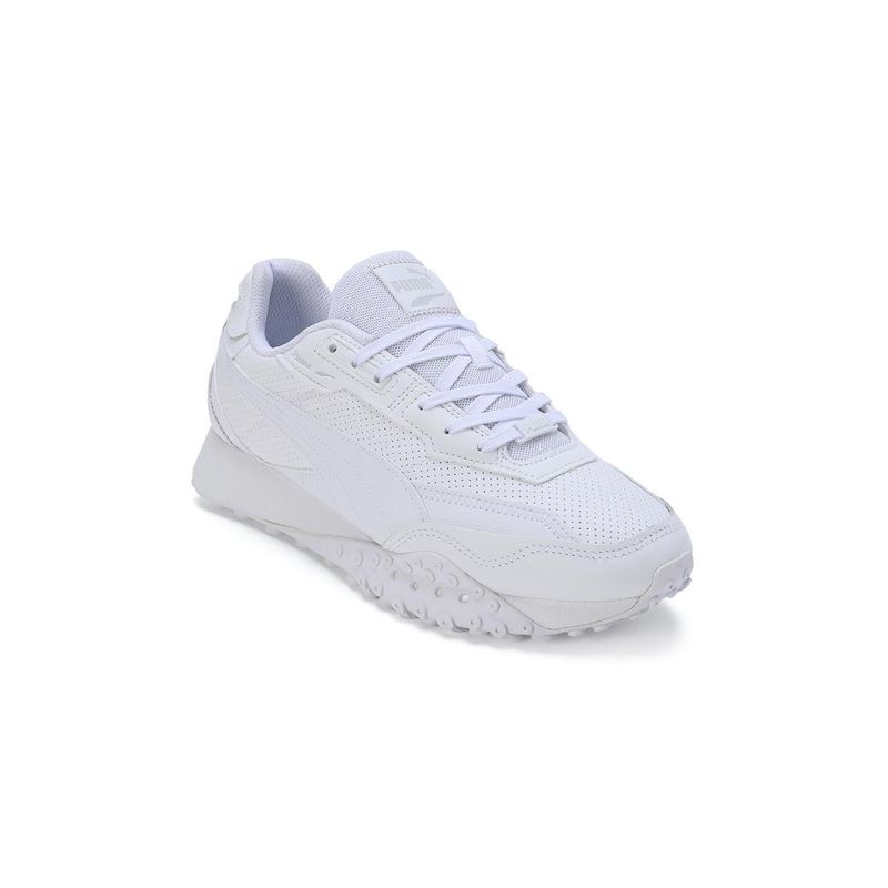 Puma Blktop Rider Leather Unisex White Sneakers (UK 9)