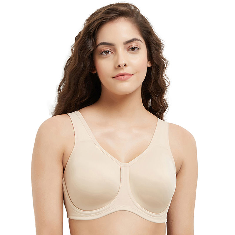 Wacoal Sport Non-Padded Wired Full Coverage Full Support High Intensity Sports Bra - Beige (38E)