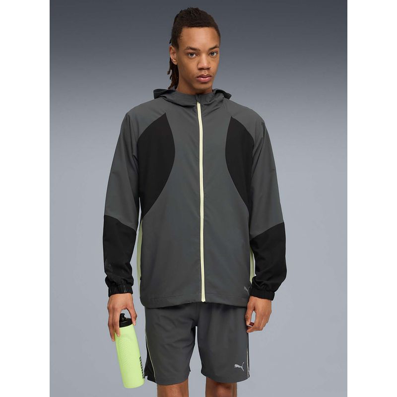 Puma RUN ULTRAWEAVE Men Grey Hooded Jacket (XS)