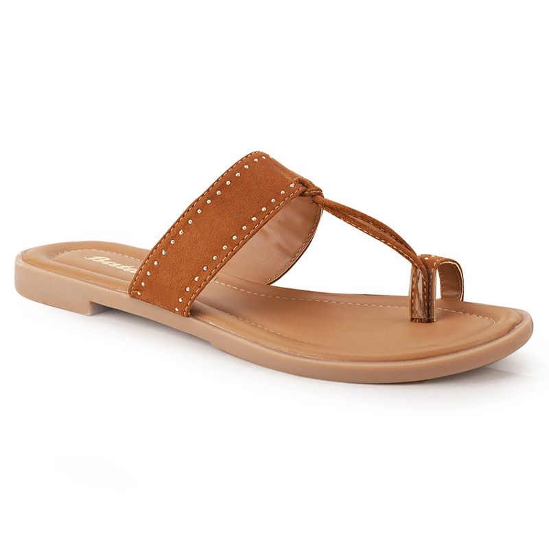 Bata Solid Tan Flats (UK 6)