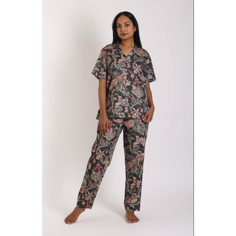 Forty Winks Eternal Mahua Dark Cotton Pyjama & Top (XS)