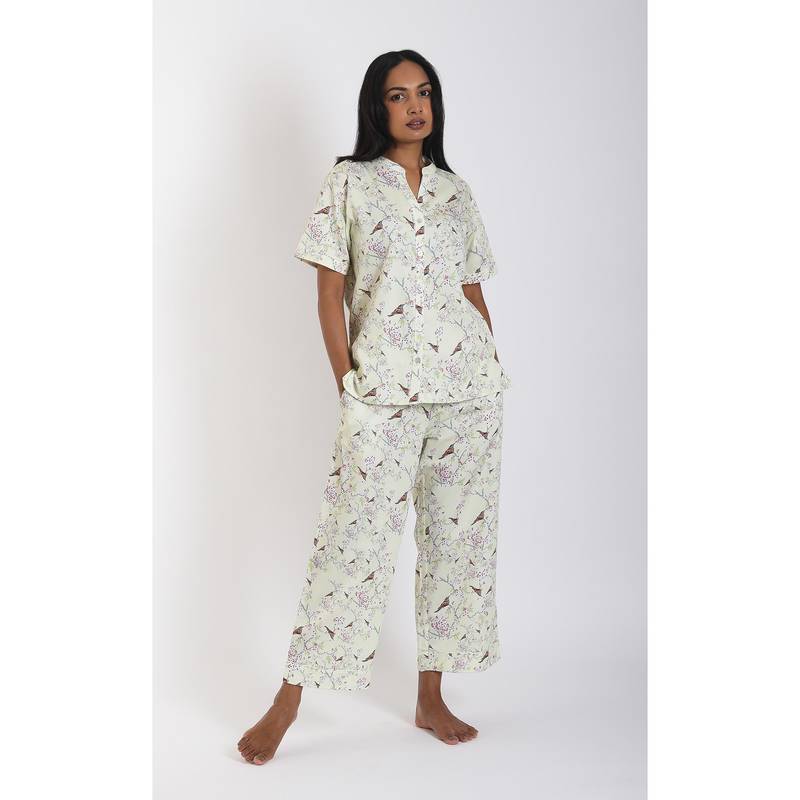 Forty Winks Modish Juhi Yellow Cotton Pyjama & Top (XS)