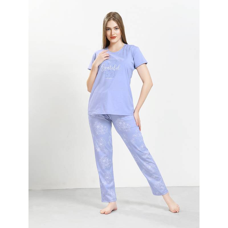 Quira Womens Printed Regular Fit T-Shirt and Pyjama (M)