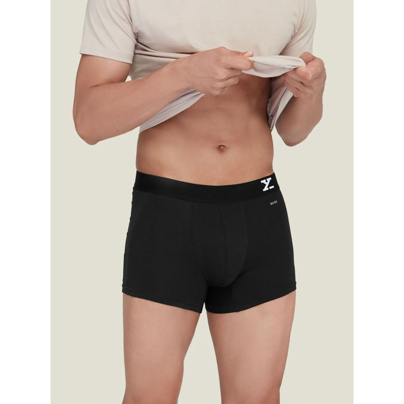 XYXX Men Silver Cotton Underwear Anti-odour Tech, Lasting Freshness Black (M)