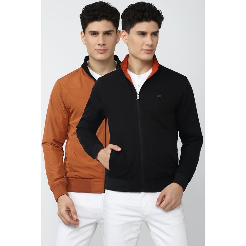 Peter England Men Orange Solid Casual Jacket (2XL)