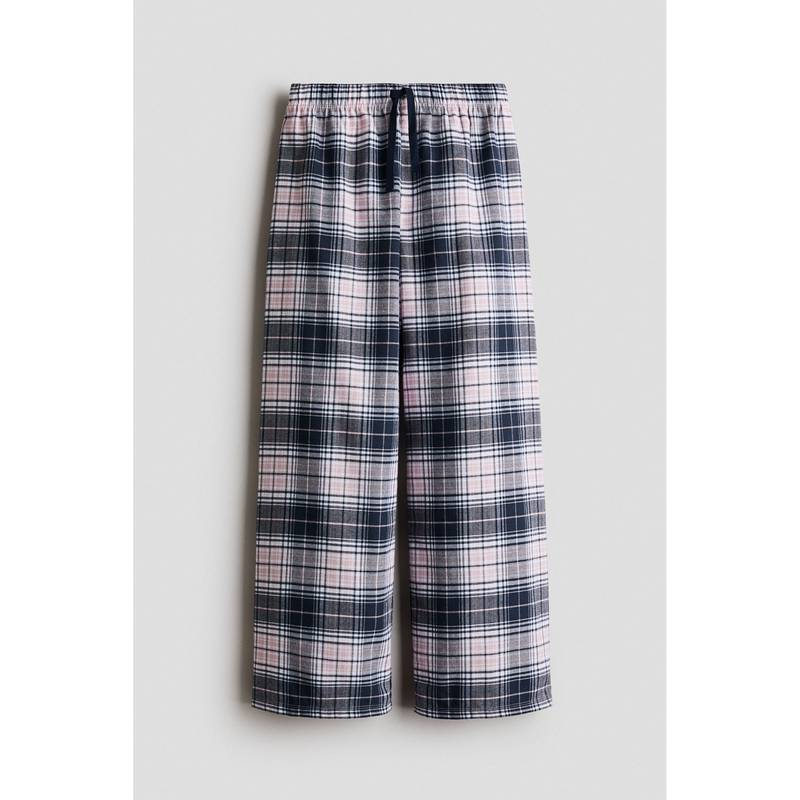 H&M Girls Pink Patterned Flannel Pyjama Bottoms (8-10 Years)