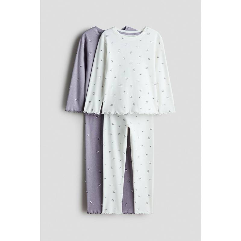 H&M Girls Multi-Color 2-Pack Patterned Cotton Pyjamas And Tops (1.5-2 Years)