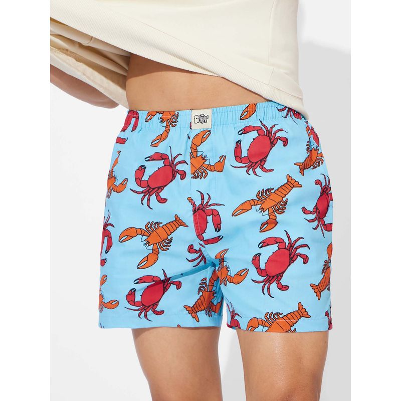 The Souled Store Originals: Get Crabby Men Blue Boxer Shorts (S)