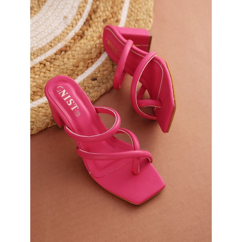 GNIST Plain Hot Pink Strap Office Block Heel (EURO 40)