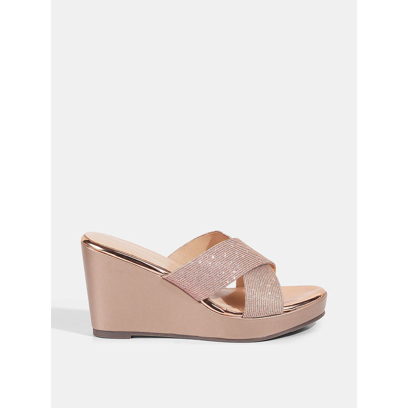 Rose gold wedge heels sales