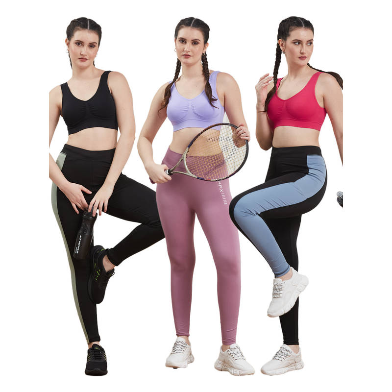 G Heist Multi-Color Assorted Solid Lightly Padded Bra for (Pack Of 3) (XS)