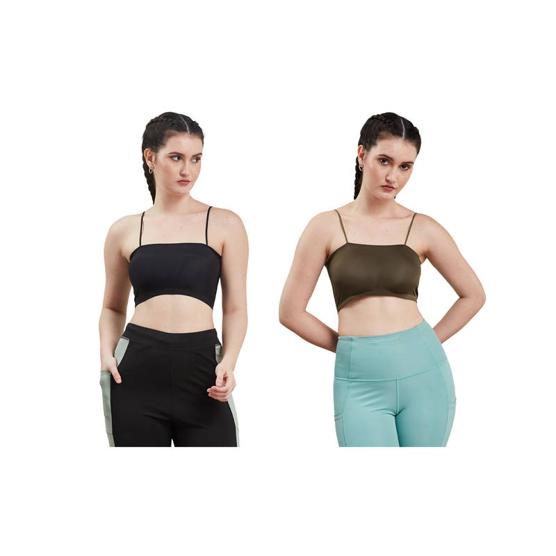 G Heist Multi-Color Assorted Lightly Padded Sports Bra (Pack Of 2) (XS)