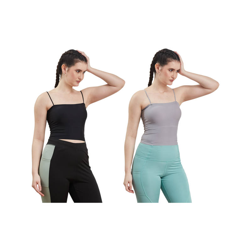 G Heist Multi-Color Assorted Lightly Padded Sports Bra (Pack Of 2) (XS)