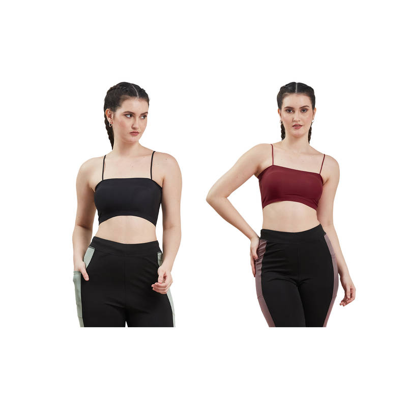 G Heist Multi-Color Assorted Lightly Padded Sports Bra (Pack Of 2) (XS)