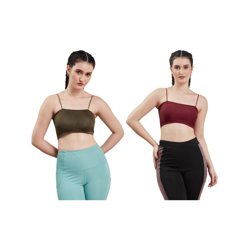 G Heist Multi-Color Assorted Lightly Padded Sports Bra (Pack Of 2) (XS)