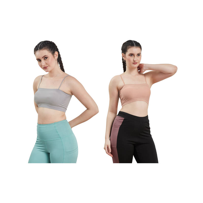 G Heist Multi-Color Assorted Lightly Padded Sports Bra (Pack Of 2) (XS)