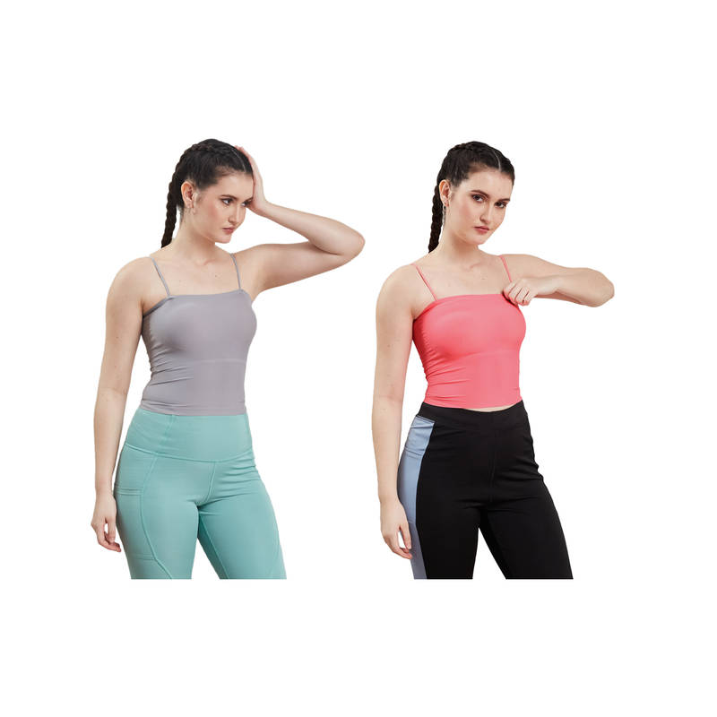 G Heist Multi-Color Assorted Lightly Padded Sports Bra (Pack Of 2) (XS)